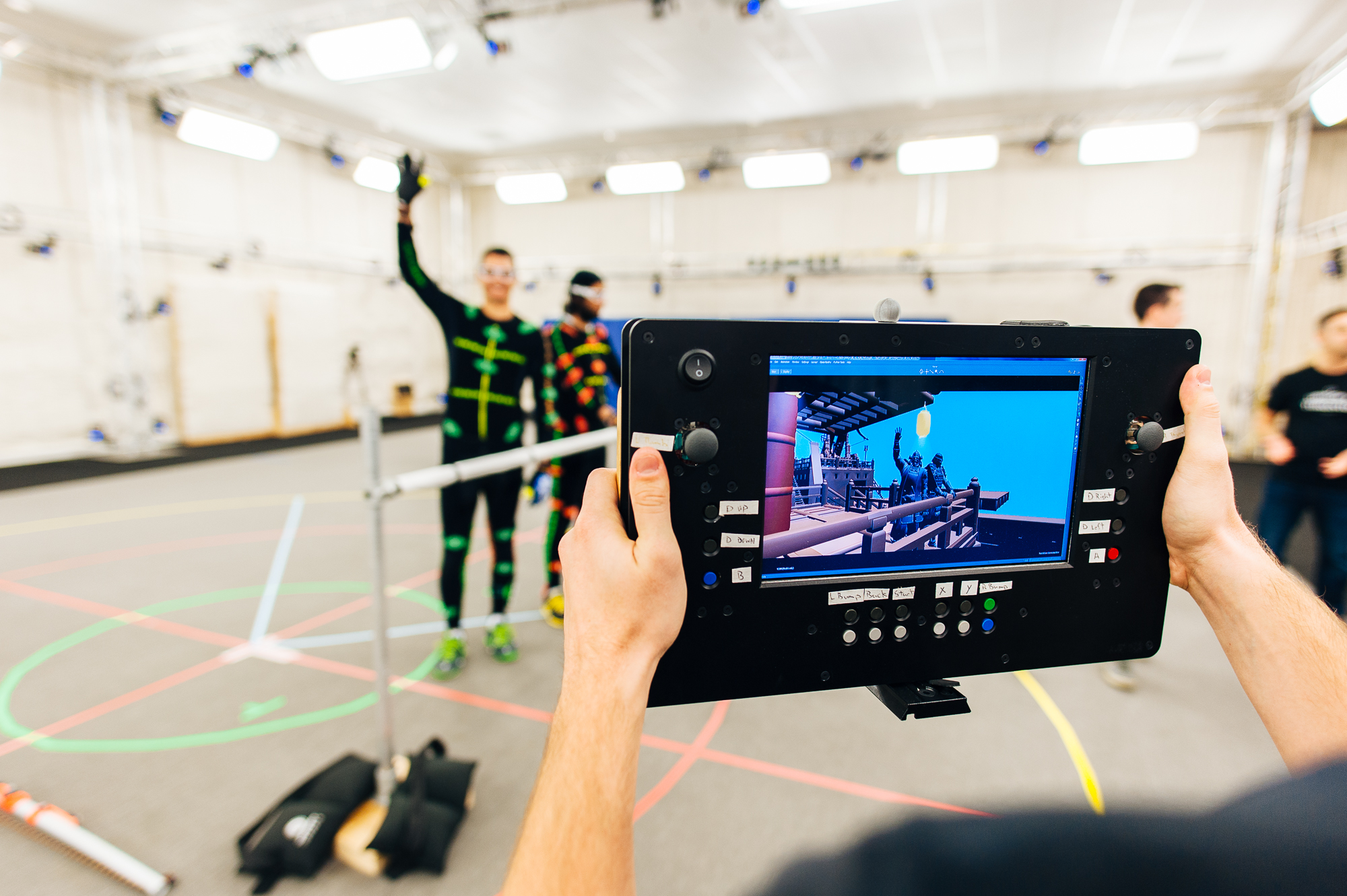 Motion Capture actors in the Performance Capture Studio