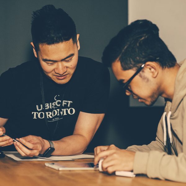 Ubisoft Toronto Employee reviews a student's portfolio