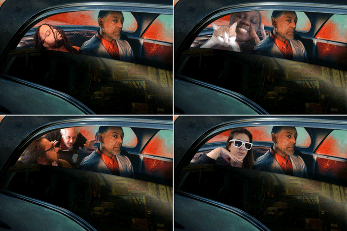 Composite of Far Cry 6 photobooth GIFs