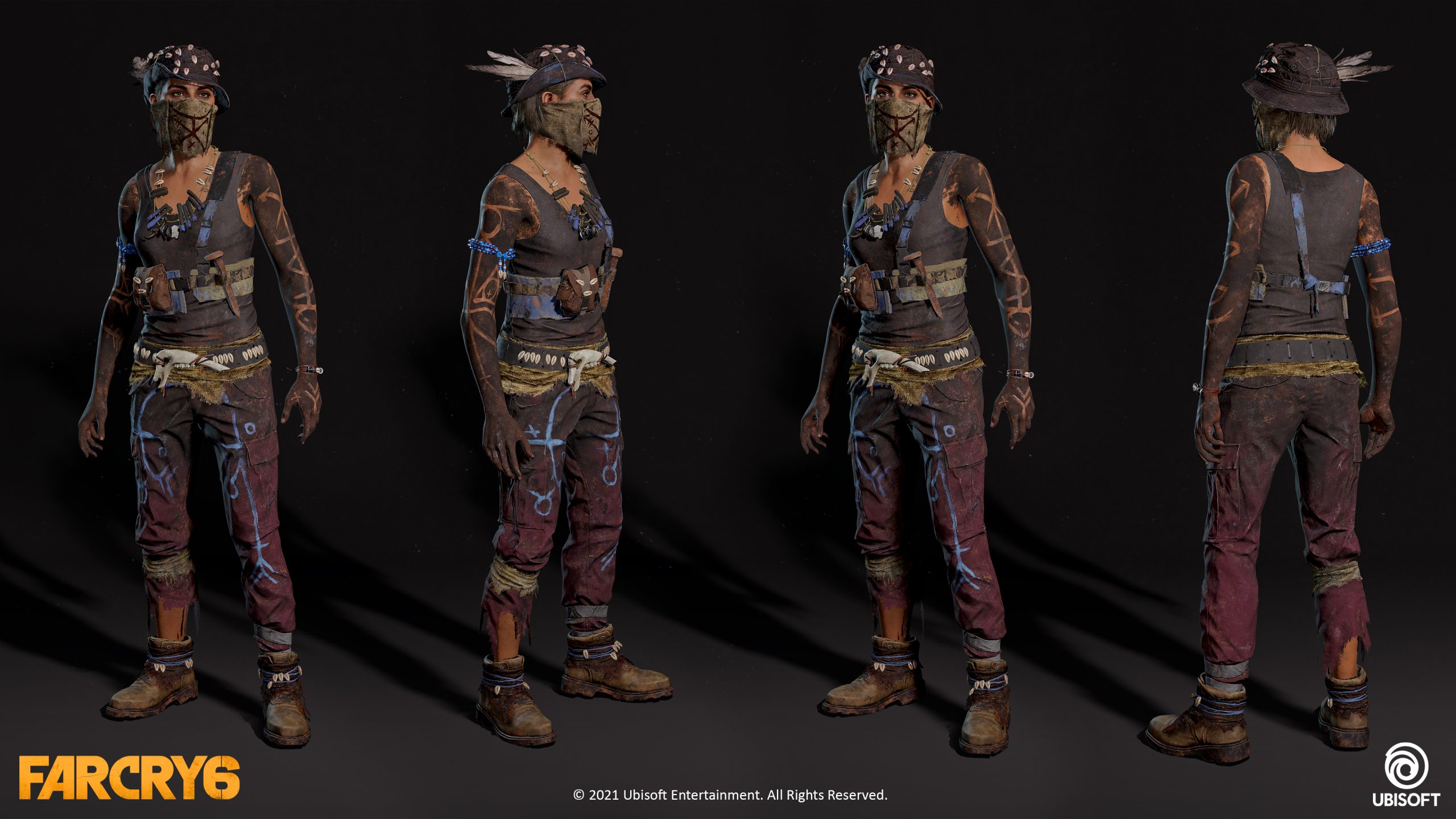 Far Cry 6 art, female Dani in Triada gear