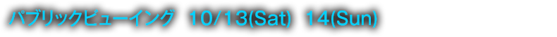 パブリックビューイング 10/13(Sta) 14(Sun)